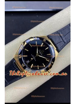 Omega Co-Axial Constellation 41MM 904L Rose Gold Steel Black Dial 1:1 Mirror Replica Watch