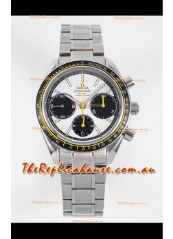 Omega Speedmaster Racing 904L Steel Chronograph 1:1 Mirror Replica in White Dial