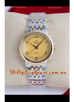 Omega De Ville Edition Swiss Automatic Watch in Two Tone Rose Yellow Gold - Gold Dial