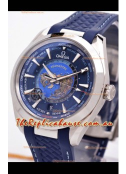 Omega Seamaster Aqua Terra 150M GMT Worldtime Rubber Strap Swiss Replica Watch