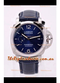 Panerai Luminor PAM01393 Automatic Blue Dial 42MM 1:1 Mirror Quality - 904L Steel in Leather Strap