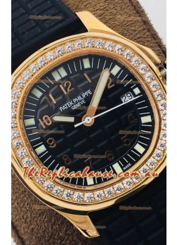 Patek Philippe Aquanaut 5067A Swiss Replica Watch in Yellow Gold Black Dial - 35MM
