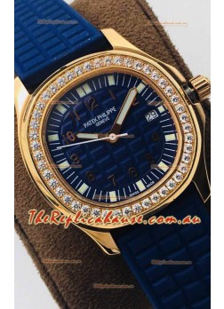 Patek Philippe Aquanaut 5067A Swiss Replica Watch in Yellow Gold Blue Dial - 35MM