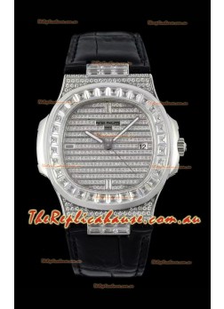 Patek Philippe Nautilus 5711/A Swiss Replica Watch 1:1 Mirror Replica in 904L Steel Diamonds Casing