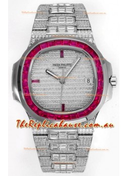 Patek Philippe Nautilus 5711/A Swiss Replica Watch 1:1 Mirror Replica in 904L Steel Diamonds Casing