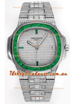 Patek Philippe Nautilus 5711/A Swiss Replica Watch 1:1 Mirror Replica in 904L Steel Diamonds Casing