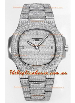 Patek Philippe Nautilus 5711/A Swiss Replica Watch 1:1 Mirror Replica in 904L Steel Diamonds Casing