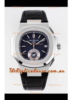 Patek Philippe Nautilus 5980/1A 904L Steel Case in Blue Dial Leather Strap - 1:1 Mirror Replica