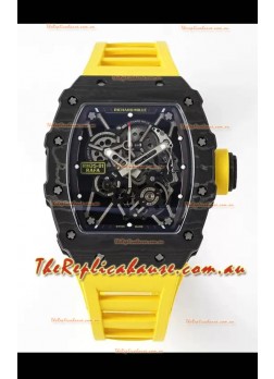 Richard Mille RM35-01 Rafael Nadal Carbon Fiber Casing with Genuine Tourbillon Super Clone Watch 