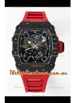 Richard Mille RM35-01 Rafael Nadal Carbon Fiber Casing with Genuine Tourbillon Super Clone Watch 