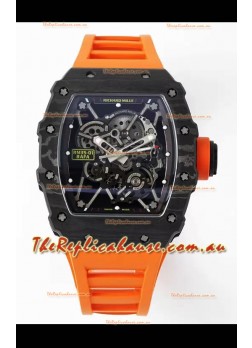 Richard Mille RM35-01 Rafael Nadal Carbon Fiber Casing with Genuine Tourbillon Super Clone Watch 