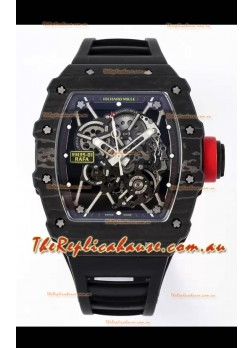 Richard Mille RM35-01 Rafael Nadal Carbon Fiber Casing with Genuine Tourbillon Super Clone Watch 