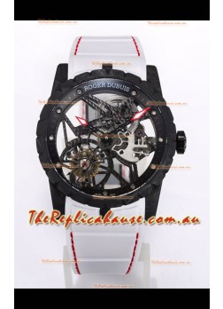 Roger Dubuis Excalibur Spider Flying Tourbillon Skeleton Carbon Casing 42MM  1:1 Mirror Swiss Watch