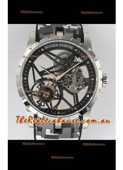Roger Dubuis Excalibur Spider Flying Tourbillon Skeleton Steel Casing 42MM  1:1 Mirror Swiss Watch
