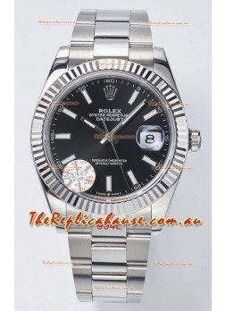 Rolex Datejust Cal.3235 Movement Swiss Watch 1:1 Mirror Replica 904L Steel 41MM - Black Dial 