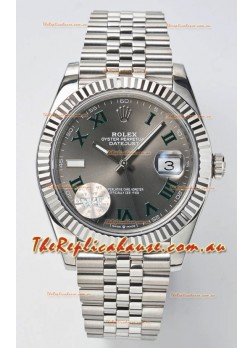 Rolex Datejust Cal.3235 WIMBLEDON Swiss Watch 1:1 Mirror Replica 904L Steel 41MM - Grey Dial 