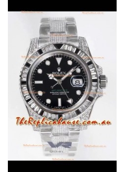 Rolex GMT Masters II Diamonds Swiss watch in 904L Case - 1:1 Mirror Quality