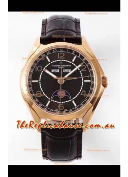 Vacheron Constantin Fiftysix Edition Rose Gold Watch 904L Steel 1:1 Mriror Replica Black Dial 