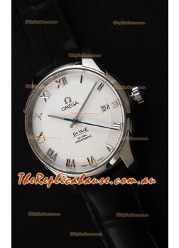 Omega De-Ville Annual Calendar Co-Axial Swiss Replica Watch 1:1 Mirror Edition in White Dial