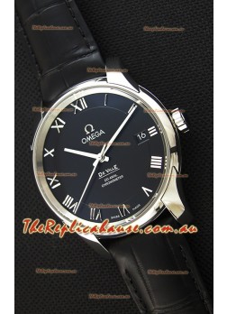 Omega De-Ville Annual Calendar Co-Axial Swiss Replica Watch 1:1 Mirror Edition in Black Dial