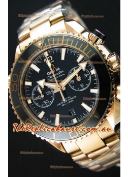 Omega Seamaster Planet Ocean 600M Chronograph 1:1 Mirror Replica Pink Gold Watch 