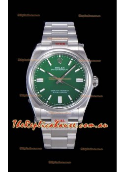 Rolex Oyster Perpetual REF#124300 41MM Cal.3230 Movement Swiss Replica Green Dial 904L Steel 1:1 Mirror Replica Watch
