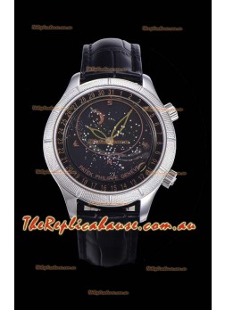 Patek Philippe 6102R Grand Compilations Handwind Swiss Replica Watch - Rugged Bezel Black Dial