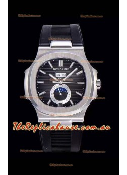 Patek Philippe Nautilus 5726A 1:1 Mirror Swiss Watch Black Dial Rubber Strap 