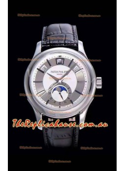 Patek Philippe 5205-001 Complications MoonPhase 1:1 Mirror Swiss Replica Watch Steel Grey Dial