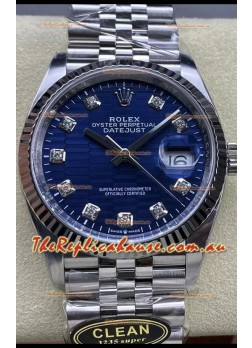 Rolex Datejust Cal.3235 Movement 1:1 Mirror Replica 904L Steel 36MM - Blue Fluted Motif Dial