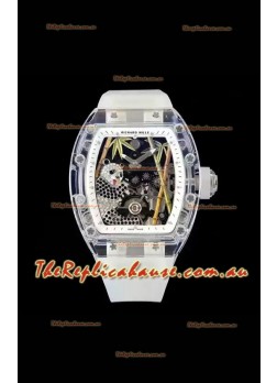 Richard Mille RM26-01 Tourbillon Panda Transparent Sapphires Casing Watch - Super Clone Replica