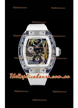 Richard Mille RM26-01 Tourbillon Panda Transparent Sapphires Casing Watch - Super Clone Replica