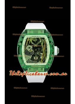 Richard Mille RM26-01 Tourbillon Panda Transparent Sapphires Casing Watch - Super Clone Replica