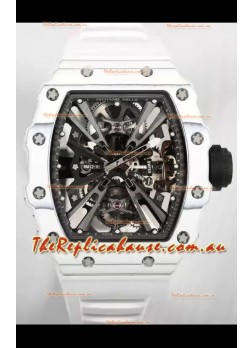 Richard Mille RM12-01 White Carbon Fiber Case Genuine Tourbillon Movement 1:1 Mirror Replica Watch
