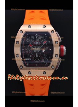 Richard Mille RM011-FM Felipe Massa Rose Gold Casing Swiss Replica Timepiece