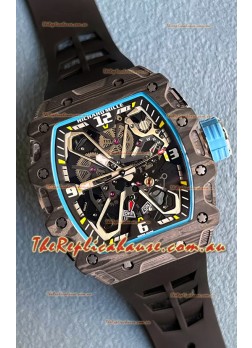 Richard Mille RM35-03 Rafael Nadal Edition Black Carbon Fiber Casing 1:1 Mirror Replica Watch in Black Strap