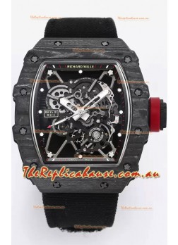 Richard Mille RM35-01 Rafael Nadal Carbon Fiber Casing with Genuine Tourbillon Super Clone Watch