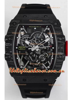 Richard Mille RM35-02 Rafael Nadal Carbon Fiber Casing with Genuine Tourbillon Super Clone Watch