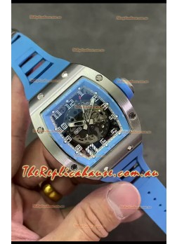 Richard Mille RM010 Stainless Steel Replica Watch in Blue Strap