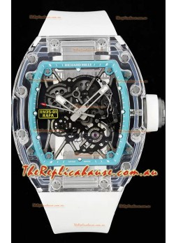Richard Mille RM35-01 Rafael Nadal Transparent Sapphires Casing with Genuine Tourbillon Super Clone Watch