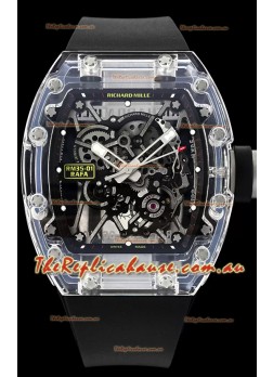 Richard Mille RM35-01 Rafael Nadal Transparent Sapphires Casing with Genuine Tourbillon Super Clone Watch