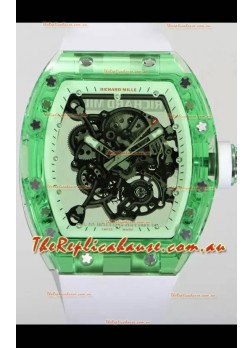 Richard Mille RM055 Transparent Sapphires Casing with Genuine Tourbillon Super Clone Watch