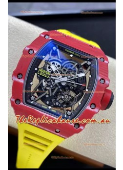 Richard Mille RM35-02 Rafael Nadal Red Carbon Fiber Casing with Genuine Tourbillon Super Clone Watch
