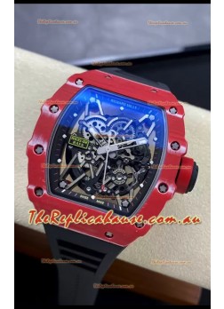 Richard Mille RM35-02 Rafael Nadal Red Carbon Fiber Casing with Genuine Tourbillon Super Clone Watch