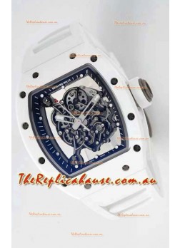 Richard Mille RM055 Ceramic Casing 1:1 Mirror Replica Watch in White Strap 