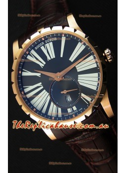 Roger Dubuis Excalibur RDDBEX0587 Pink Gold Grey Dial Swiss Replica Watch
