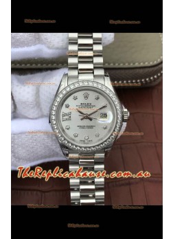 Rolex Datejust Ladies 28MM Cal.3135 Movement Swiss Replica in Grey Dial - 904L Steel Casing