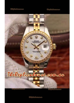 Rolex Datejust Ladies 28MM Cal.3135 Movement Swiss Replica in 904L Steel Yellow Gold 2 Tone Case