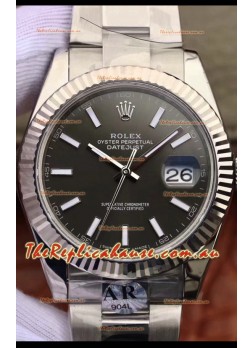 Rolex Datejust 41MM Cal.3135 Movement Swiss Replica Watch in 904L Steel Casing Grey Dial