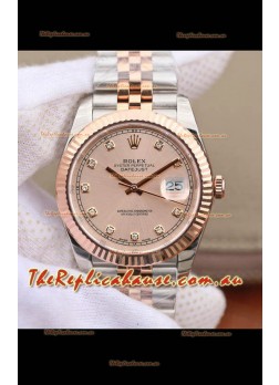 Rolex Datejust 41MM Cal.3135 Movement Swiss Replica Watch in 904L Steel Two Tone Champange Dial